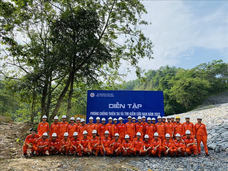 Công ty Thủy điện Tuyên Quang tổ chức diễn tập Phòng, chống thiên tai và tìm kiếm cứu nạn năm 2022
