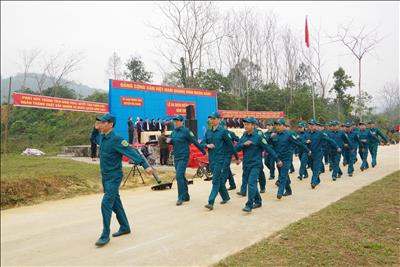Tiểu đội tự vệ tại chỗ Công ty Thủy điện Tuyên Quang  Tham dự Lễ ra quân huấn luyện và tổ chức huấn luyện năm 2023